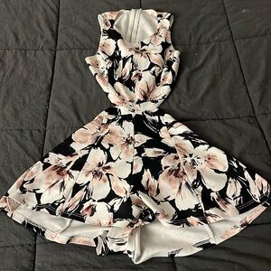Floral cut out romper